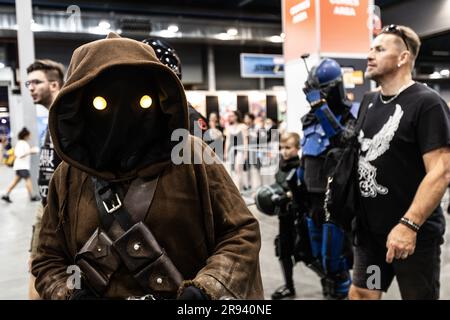 UTRECHT - visiteurs en costume cosplay pendant le Comic con néerlandais dans les Jaarbeurs. Dutch Comic con est un événement annuel consacré aux bandes dessinées, films, séries, jeux vidéo et costumes des personnages de la culture pop. ANP EVA PLEVIER pays-bas sortie - belgique sortie Banque D'Images