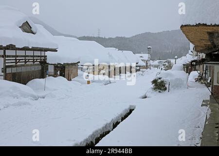 Ouchi-Juku en hiver Banque D'Images