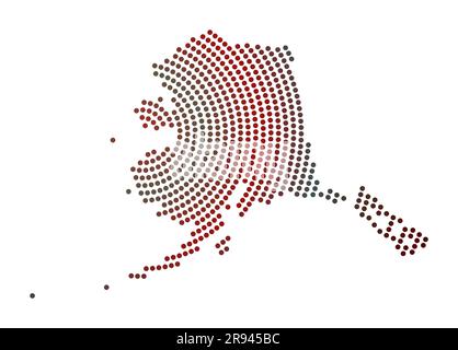 Carte en pointillés de l'Alaska. Forme de style numérique de l'Alaska. Icône Tech de l'état américain avec des points gradués. Illustration vectorielle attrayante. Illustration de Vecteur