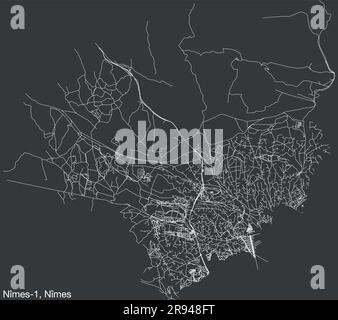 Plan des rues du CANTON DE NÎMES-1, NÎMES Illustration de Vecteur