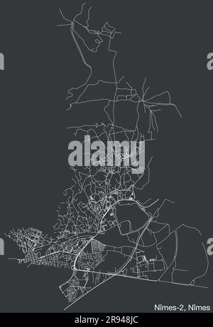 Plan des rues du CANTON DE NÎMES-2, NÎMES Illustration de Vecteur