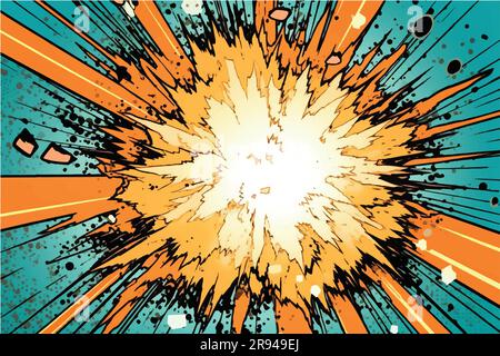 Illustration vectorielle de l'arrière-plan explosion de la bande dessinée Boom, arrière-plan de style comique Illustration de Vecteur