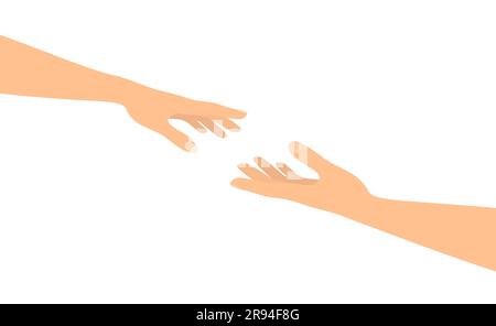 Les mains des hommes et des femmes se sont reposées les unes pour les autres. Une femme donnant la main à un homme. Illustration vectorielle Illustration de Vecteur