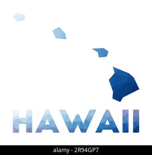Carte poly basse d'Hawaï. Illustration géométrique de l'état US. Carte polygonale d'Hawaï. Technologie, Internet, concept de réseau. Illustration vectorielle. Illustration de Vecteur