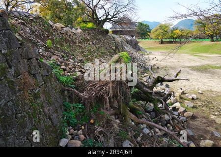 Château de Kumamoto après le tremblement de terre de Kumamoto Banque D'Images