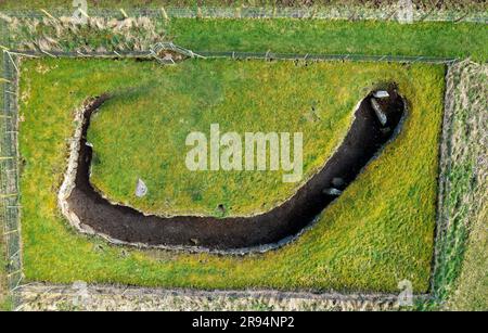 Tealing souterrain terre maison souterrain construit par Iron Age ferme colonie il y a c2500 ans. Au nord de Dundee. Stockage considéré ou utilisation rituelle Banque D'Images