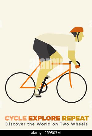 modèle d'affiche simple pour vélo de route. Illustration de Vecteur