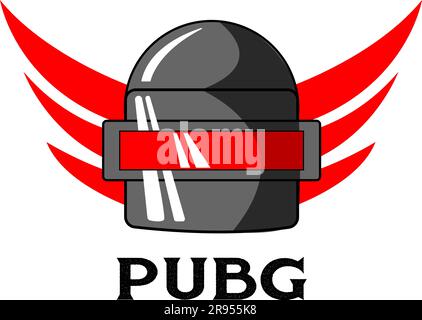 PUBG - jeu PlayerUnknwns Battlegrounds. Casque Vector du champ de bataille de Playerunknown. Illustration de dessin animé. Casque d'acier plat icône, pubg vecteur i Illustration de Vecteur