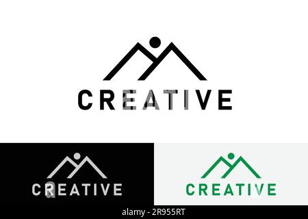 Logo de combinaison d'icônes de montagne avec lettre M. lettre initiale M. logo de style monogramme. Logo créatif professionnel. conception simple modifiable Illustration de Vecteur