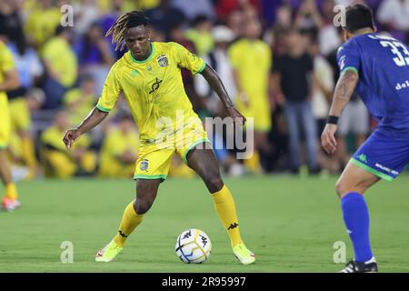 23 juin 2023: Équipe Ronaldinho VINI JR. (7) en action pendant le magnifique match de football de l'équipe Ronaldinho contre l'équipe Robert Carlos au stade Exploria à Orlando, FL sur 23 juin 2023. (Credit image: © Cory Knowlton/ZUMA Press Wire) USAGE ÉDITORIAL SEULEMENT! Non destiné À un usage commercial ! Banque D'Images