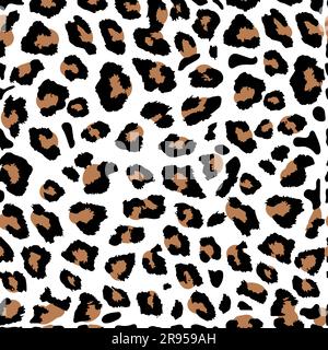 Imprimé léopard orange sans couture sur fond blanc. Motif vectoriel, texture, arrière-plan. Imprimé animal sans coutures léopard Illustration de Vecteur