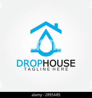 Maison maison et goutte d'eau icône de goutte pour la conception de logo de service de plomberie à la maison Illustration de Vecteur