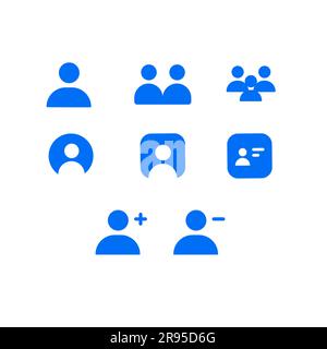 Ensemble simple d'icônes liées à l'utilisateur. Contient des icônes telles que l'homme, la femme Illustration de Vecteur