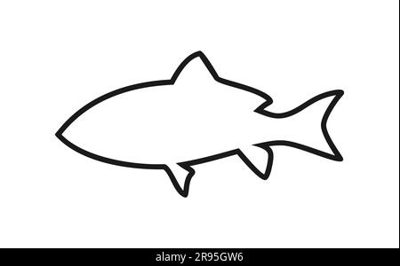 Icône de vecteur de poisson isolée sur fond blanc Illustration de Vecteur