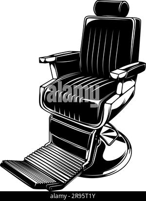 Illustration vectorielle vintage pour chaise de coiffure. Idéal pour les logos, les affiches et les supports promotionnels des barbershop Illustration de Vecteur