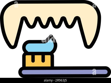 Icône dentifrice vétérinaire clinique. Contour clinique vétérinaire dentifrice vecteur icône pour la conception de Web isolé sur fond blanc couleur plate Illustration de Vecteur