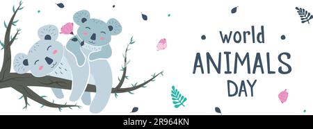 Illustration vectorielle de la Journée mondiale de l'animal. Illustration de Vecteur
