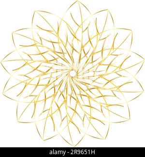 Motif fleuri décoratif de style mandala décoratif dégradé doré Illustration de Vecteur