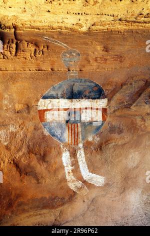All-American-Man, Piktogramm, Salt Creek, Canyonlands Nationalpark, Bezirk Needles, Utah, États-Unis Banque D'Images