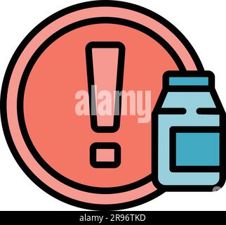 Icône qualité des produits réglementés. Outline Regulated products Quality Vector Icon for web design isolé sur fond blanc couleur plate Illustration de Vecteur