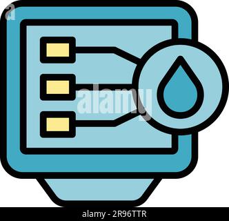 Icône du moniteur pc des produits réglementés. Outline produits régulés moniteur pc icône vectorielle pour la conception de sites Web isolé sur fond blanc couleur plat Illustration de Vecteur