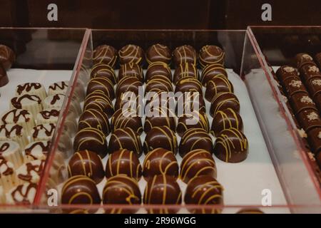 vente de truffes au chocolat Banque D'Images