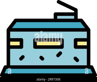 Icône de la boîte d'expédition. Outline Expedition Box Vector Icon for web design isolé sur fond blanc couleur plate Illustration de Vecteur