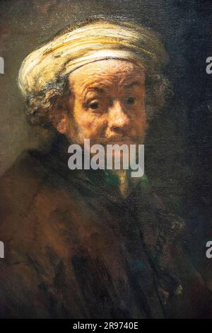 L'autoportrait de Rembrandt s'appelle l'apôtre Paul au Rejksmuseum d'Amsterdam. Banque D'Images