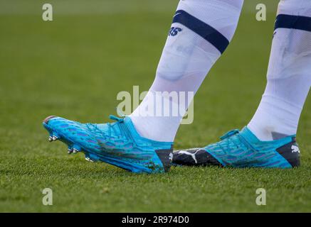 Les chaussures de football Puma de Luis Binks de Spurs lors du match de la Premier League 2 entre Tottenham Hotspur U23 et Liverpool U23 à Tottenham Hotspur Banque D'Images