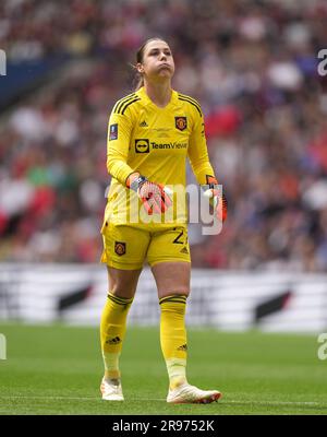 Le gardien de but Mary Earps of Man Utd Women lors du match de finale de la coupe FA pour femmes entre Chelsea Women et Manchester United Women au stade Wembley, Lon Banque D'Images