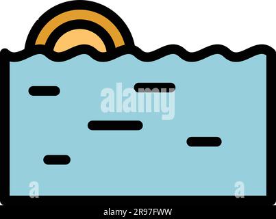 Icône de remplissage d'eau de réparation pour lave-vaisselle. Contour réparation lave-vaisselle remplissage d'eau icône vectorielle pour conception de bande isolée sur fond blanc couleur plate Illustration de Vecteur