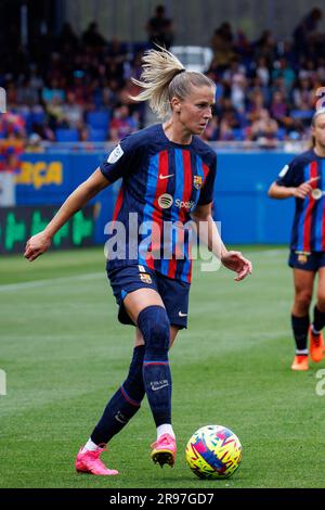 BARCELONE - APR 30 : Crnogorcevic en action pendant le match Primera Division Femenina entre le FC Barcelone et le Sporting de Huelva au Johan Cruyff Banque D'Images