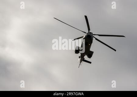 Un Airbus Helicopters H225M « Super Puma » exploité par l'ATLA (Agence des acquisitions, de la technologie et de la logistique), qui fait partie du ministère japonais de la défense. Banque D'Images