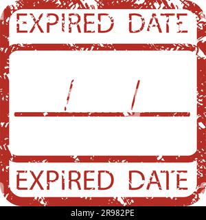 Cachet en caoutchouc de la date d'expiration en forme de carré. Limite de temps de l'illustration vectorielle et obsolète, terminé et n'est plus valide, date de fin et d'expiration Illustration de Vecteur