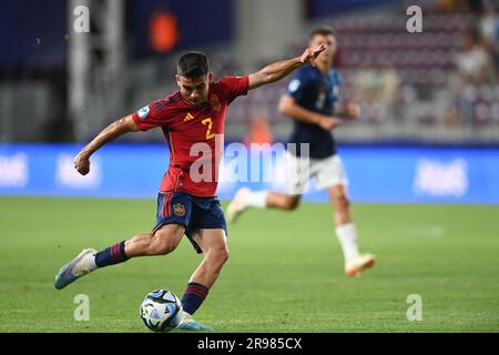 Bucarest, Roumanie. 24th juin 2023. Victor Gomez d'Espagne en action pendant le match de championnat européen de l'UEFA des moins de 21 ans du groupe B entre l'Espagne et la Croatie au stade Giulesti de Bucarest, Roumanie sur 24 juin 2023. Photo: Eduard Vinatoru/PIXSELL crédit: Pixsell/Alay Live News Banque D'Images