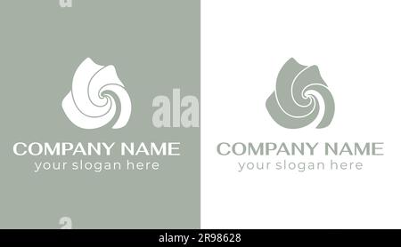 Logo rond en spirale. Ondulations élégantes et ondulantes de tissu. Modèle pour créer un design de luxe unique, logo, mode, studio, boutique, centre de spa. Vecteur Illustration de Vecteur