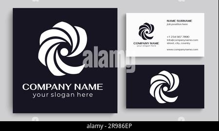 Logo rond en spirale. Ondulations élégantes et ondulantes de tissu. Modèle pour créer un design de luxe unique, logo, mode, studio, boutique, centre de spa. Vecteur Illustration de Vecteur