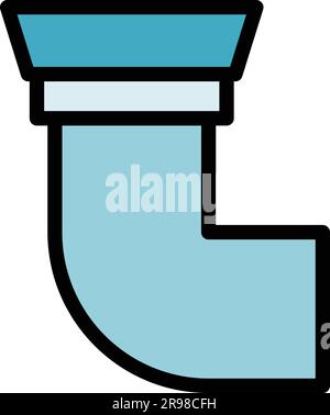 Icône réparer tuyau en plastique pour lave-vaisselle. Contour réparation lave-vaisselle plastique tube vecteur icône pour la conception de toile isolée sur fond blanc couleur plate Illustration de Vecteur