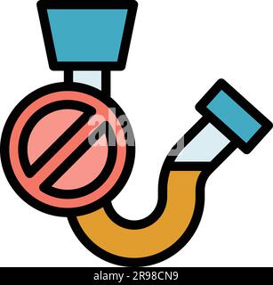 Icône réparer tuyau cassé pour lave-vaisselle. Contour réparation lave-vaisselle tube cassé icône vecteur pour la conception de toile isolée sur fond blanc couleur plate Illustration de Vecteur