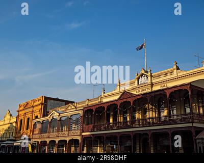 Ballarat Australie / Grand Ballarat Architecture, le vieux hall des colons dans la rue Lydiard. Le bâtiment a été construit en 1887-89 et le St architectural Banque D'Images