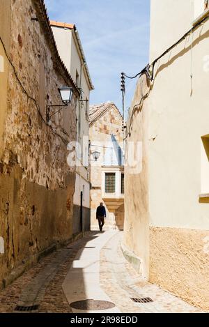 Zamora, Espagne - 7 avril 2023: Scène de rue dans le centre historique de la ville. Castille et Leon Banque D'Images