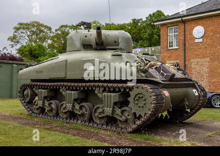 1943 réservoir Sherman M4A1 exposé au volant de Bicester tenu au Centre du patrimoine de Bicester le 17th juin 2023. Banque D'Images