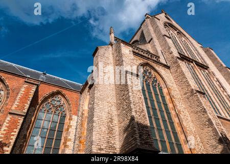 Vue extérieure de Pieterskerk ou de l'église des Pères pèlerins de Leiden, Hollande du Sud, pays-Bas. Banque D'Images