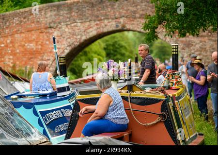 Participations au rallye historique annuel de barques à Braunston, dans le Northamptonshire Banque D'Images