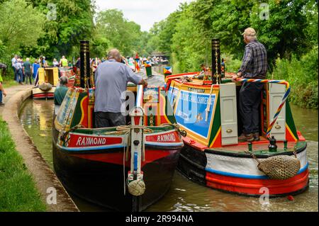 Participations au rallye historique annuel de barques à Braunston, dans le Northamptonshire Banque D'Images