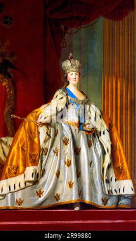 Catherine II de Russie en robe couronnement Banque D'Images