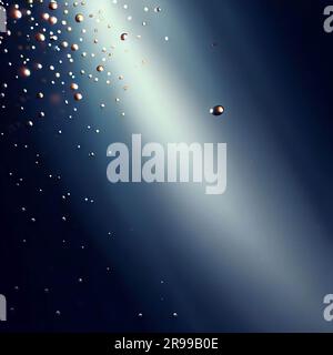 Vagues bleues de l'océan sous l'eau avec des bulles. Rayons de lumière rayonnants. Idéal pour les arrière-plans. Illustration numérique Banque D'Images