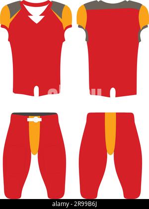 American football Uniform Mock ups Templates vue avant et arrière entièrement modifiable Illustration de Vecteur