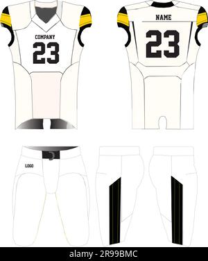 American football Uniform Mock ups Templates vue avant et arrière entièrement modifiable Illustration de Vecteur