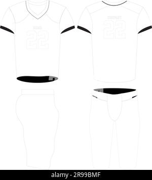 American football Uniform Mock ups Templates vue avant et arrière entièrement modifiable Illustration de Vecteur